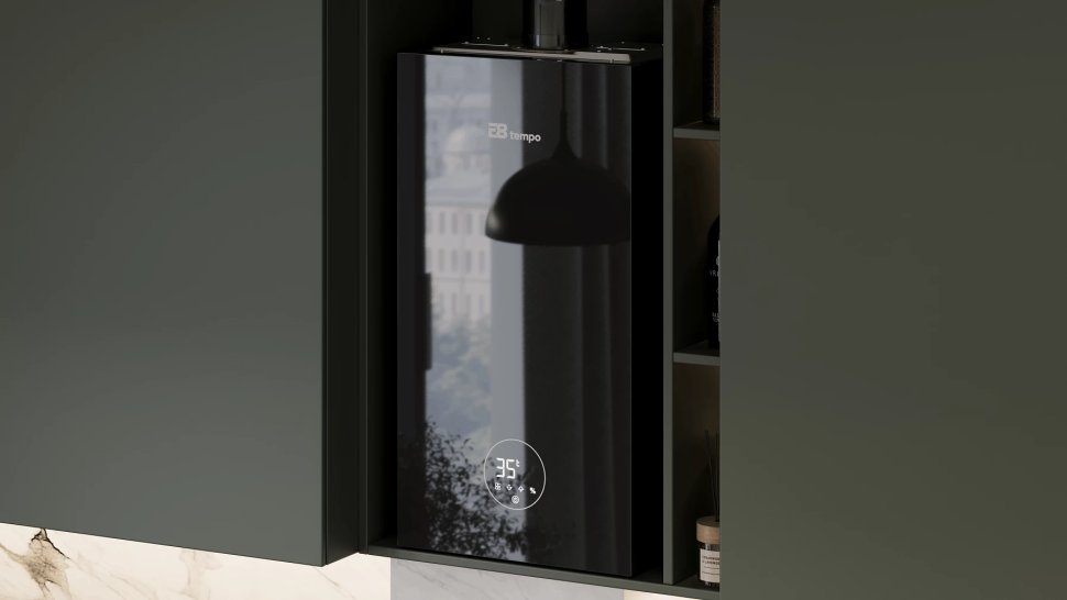 Настенный газовый котел E8 tempo GHC24V (черная стеклянная панель)