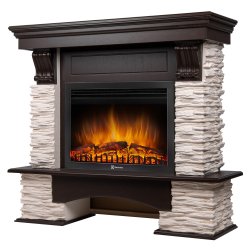 Каминокомплект Firelight Pietra Nuovo 25 с очагом Electrolux EFP/P-2520LS сланец белый/шпон темный дуб