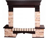 Портал Interflame Экстер Альпина темный дуб под очаг Panoramic 25