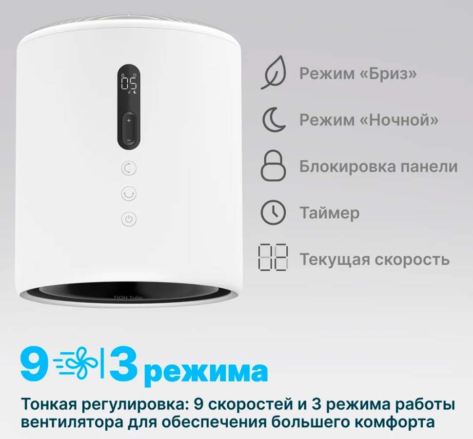 Вентилятор безлопастный Tion Tulip