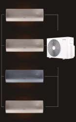 Мульти сплит-система на 4 комнаты 25+25+25+35 м2 AURUS ADI/in-09HN8/GOLD*2+ADI/in-09HN8/BLACK+ADI/in-12HN8/GOLD/ADMI/out-36H4N8 D Series