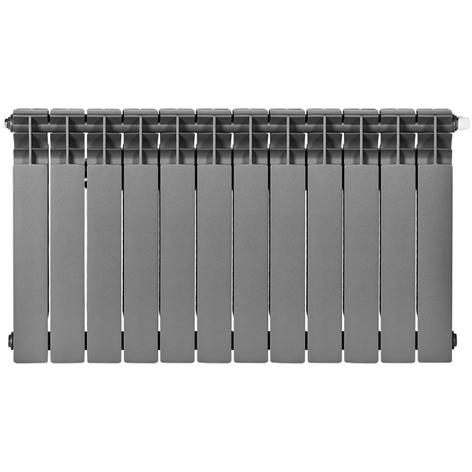 Биметаллический радиатор отопления Stout Titan Ventil 500 12 секций графит RAL 7024