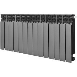 Биметаллический радиатор отопления Stout Titan Ventil 500 14 секций графит RAL 7024