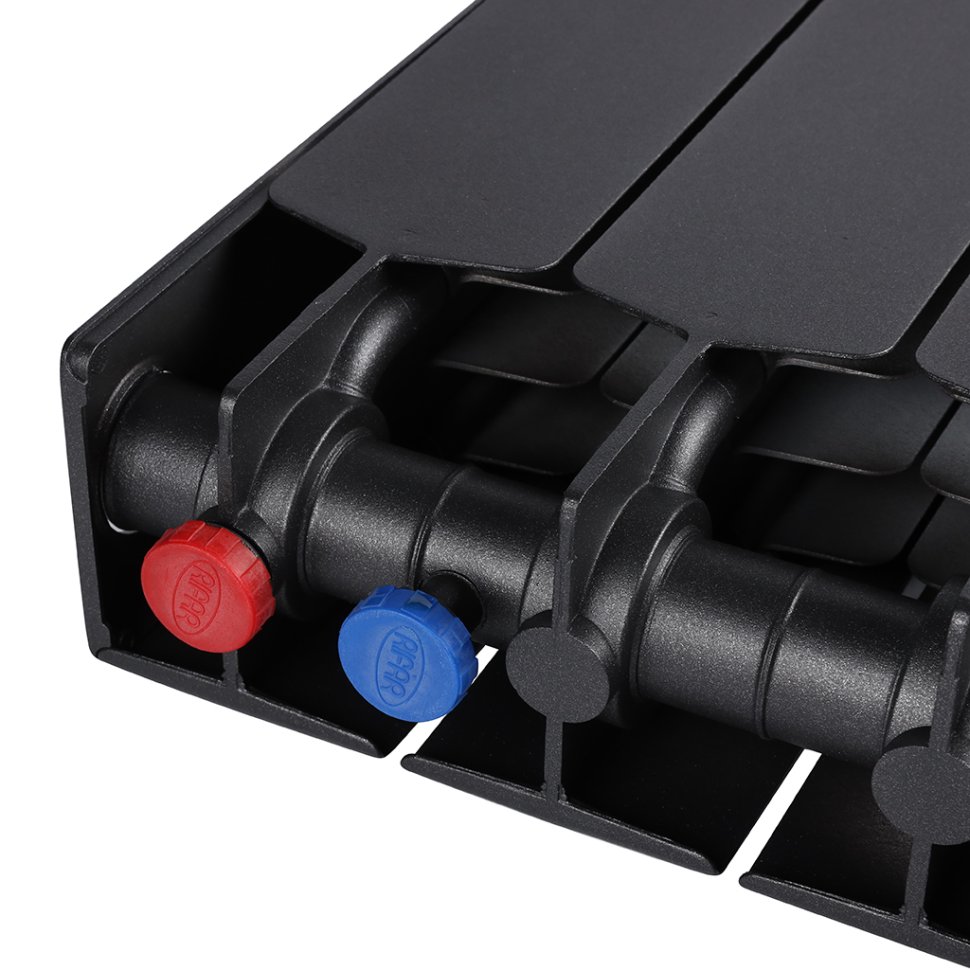 Биметаллический радиатор отопления Rifar Supremo Ventil SVR 500 8 секций нижнее правое подключение антрацит