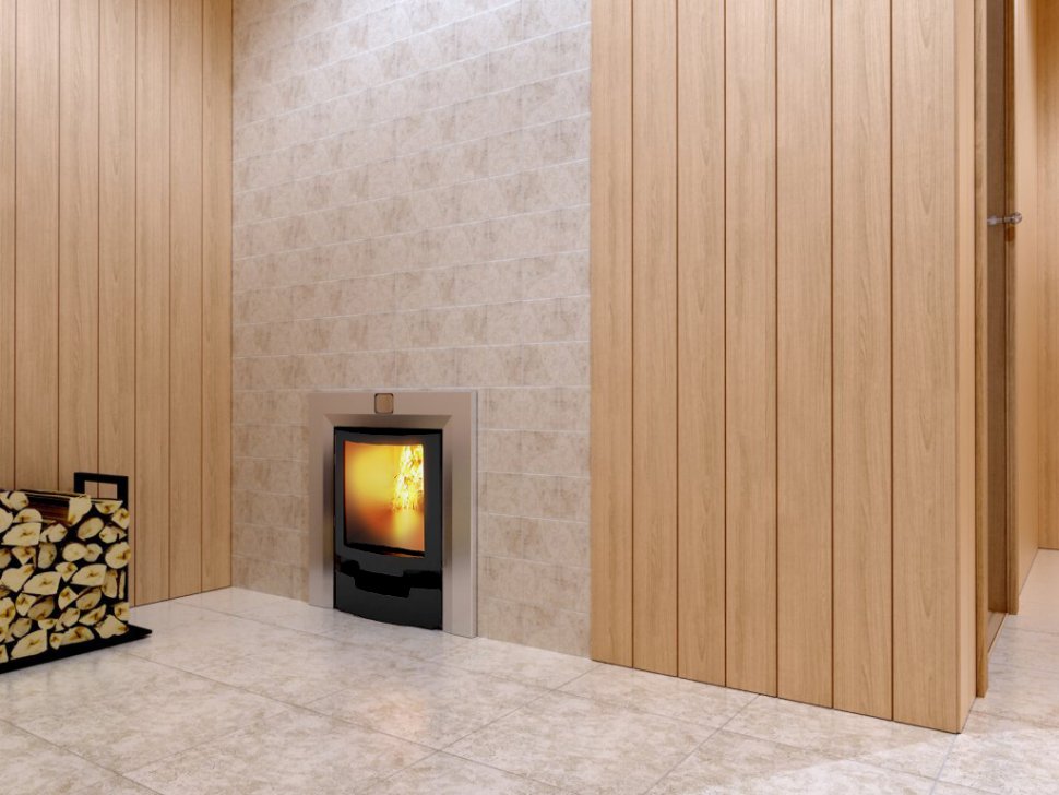 Печь отопительная Теплодар Русь-Сетка-12 Л Панорама (без двери 16"/обрамления)