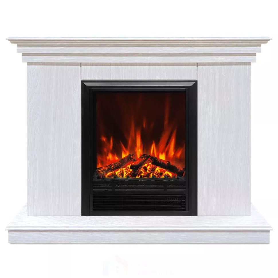 Каминокомплект Хорошие Камины Марс с очагом RealFlame Eugene белое дерево