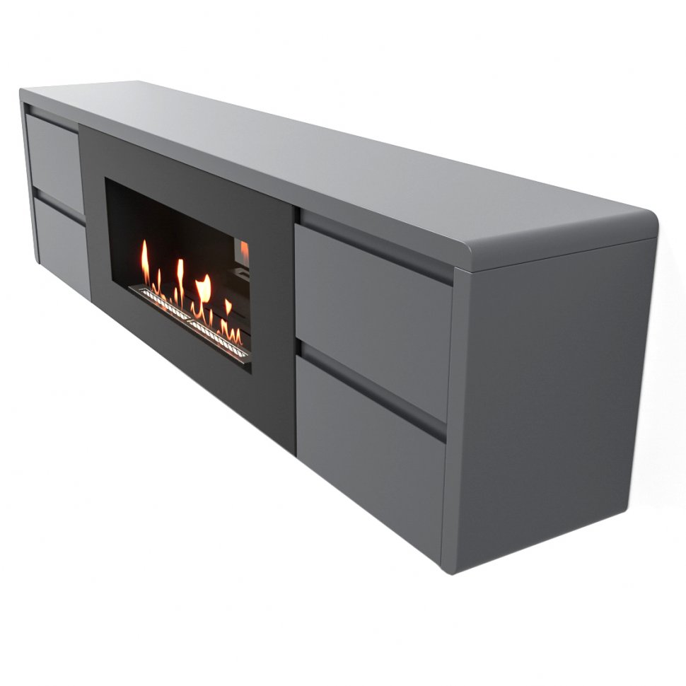Тумба с биокамином Firelight BFP/P-1700 lux графит