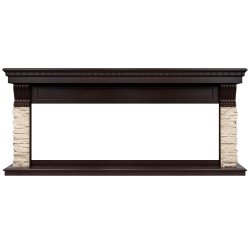 Портал Firelight Michigan 60 камень молочный/шпон темный дуб