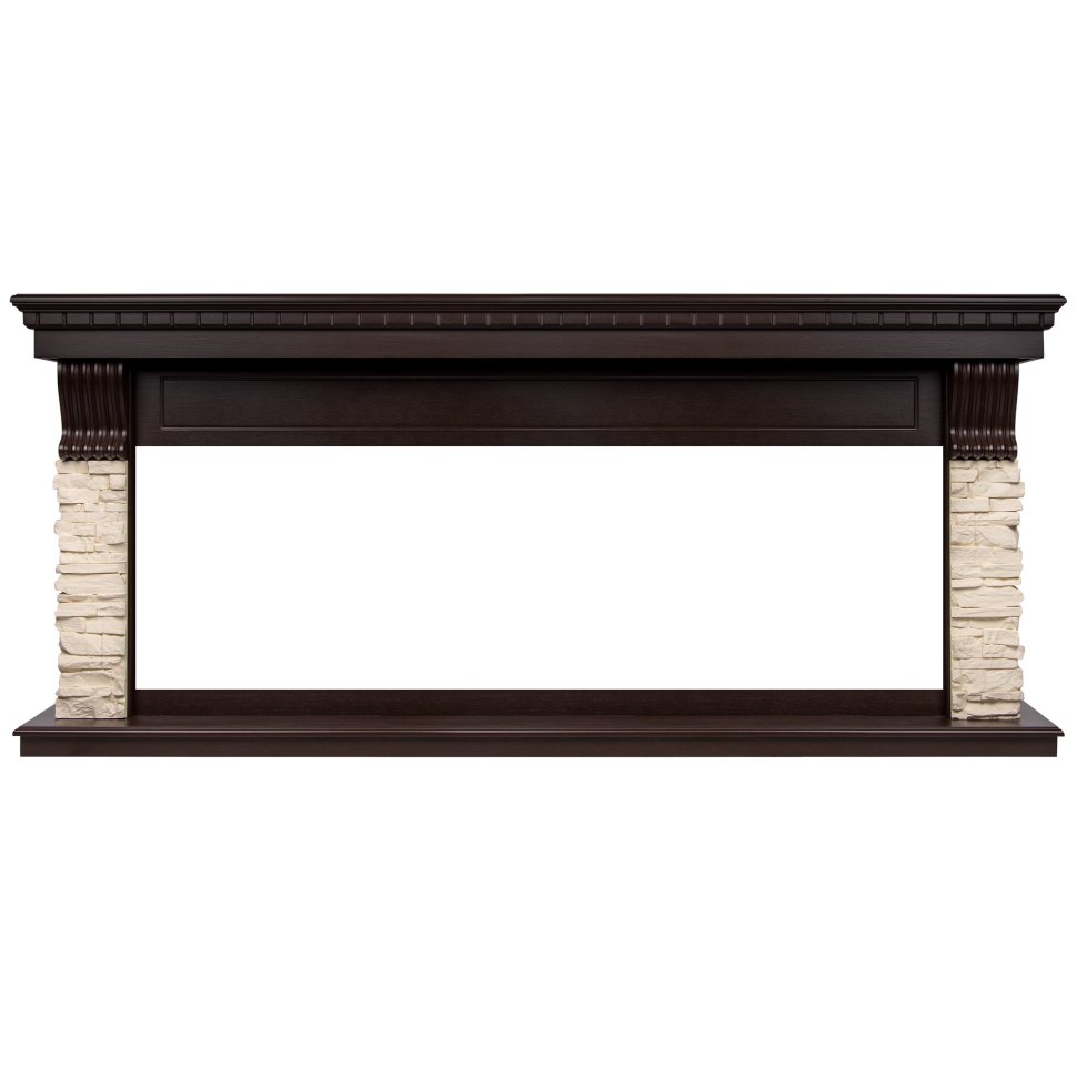 Портал Firelight Michigan 60 камень молочный/шпон темный дуб