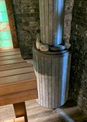 Печь банная PROMetall Атмосфера L в ламелях Талькохлорит наборный рисунок