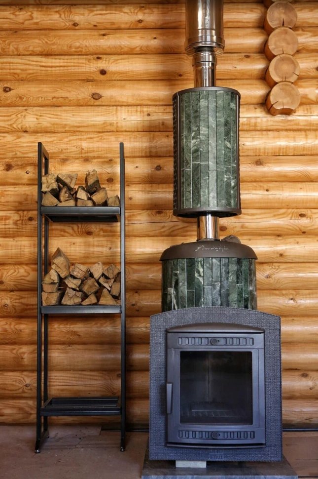 Печь банная PROMetall Атмосфера XL в ламелях Верде Гватемала наборный рисунок