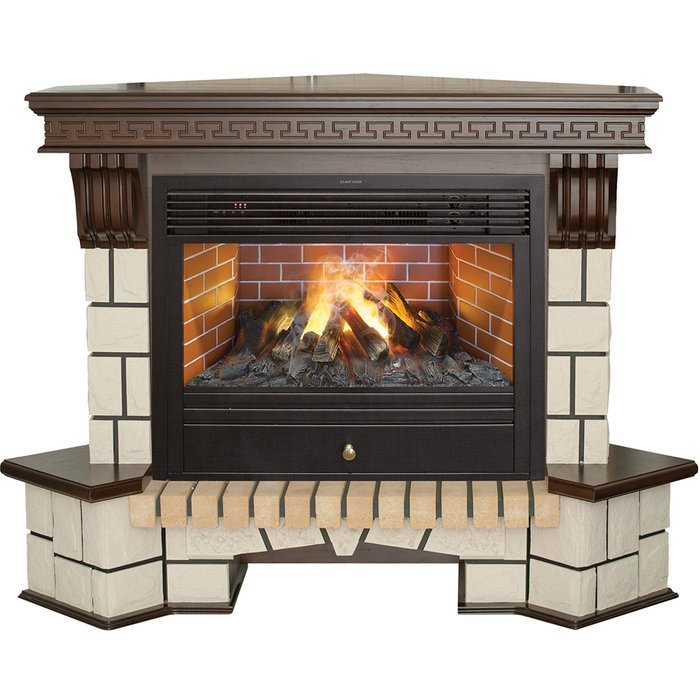 Каминокомплект RealFlame Stone Corner new 26/HL AO (DN) с очагом 3D Novara