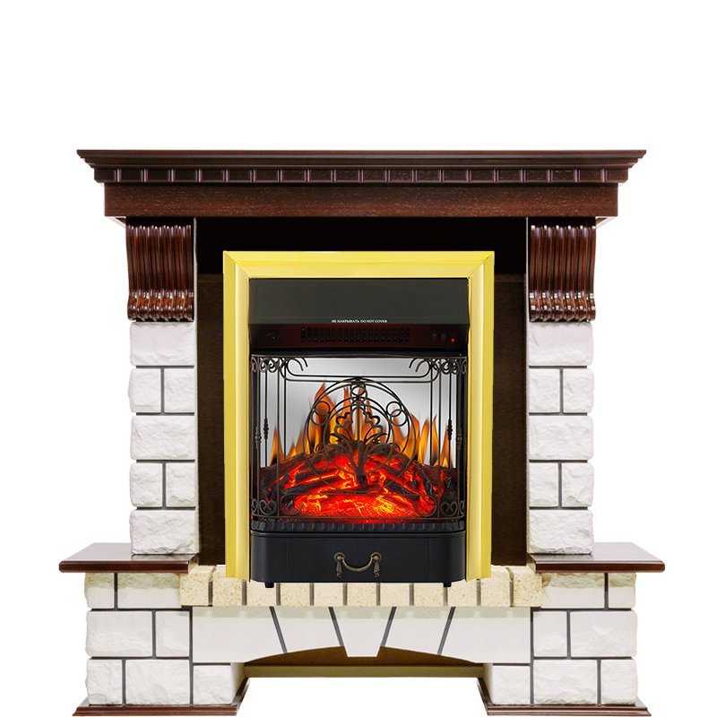 Каминокомплект Royal Flame Pierre Luxe с очагом Majestic FX M Brass