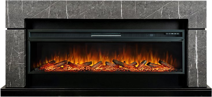 Каминокомплект Royal Flame Lindos с очагом Vision 60 LOG LED серый мрамор