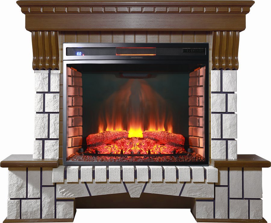 Каминокомплект Interflame Экстер средний дуб с очагом Panoramic 06 33 LED FX QZ