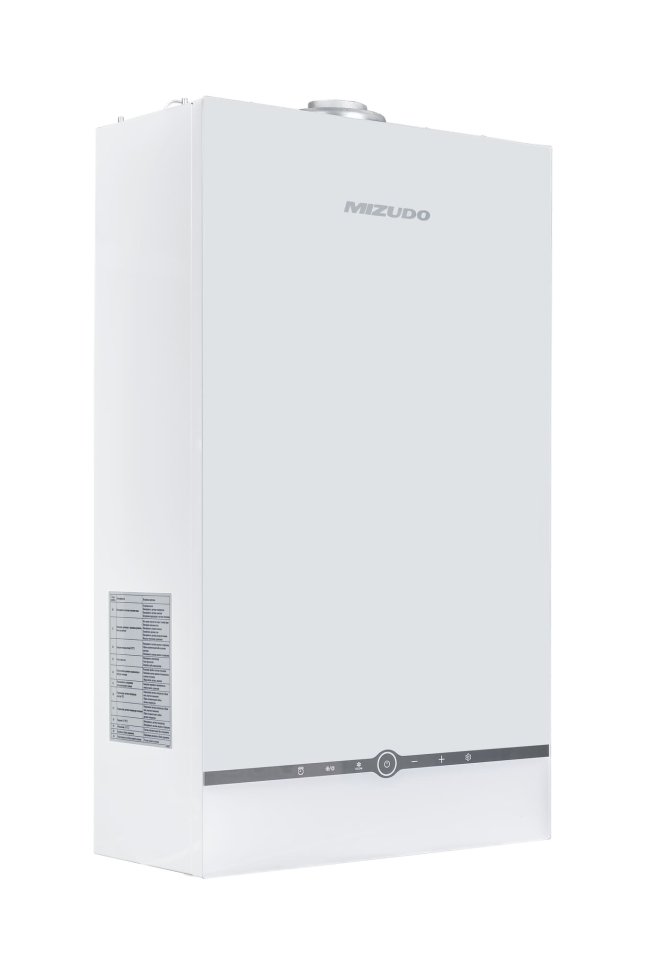 Настенный газовый котел MIZUDO MAESTRO GEM M24Т c шиной OpenTherm стеклянная панель белая