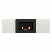 Тумба с биокамином Firelight BFP/P-1400L белый+набор керамических дров сосна