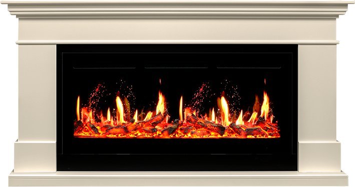 Каминокомплект Royal Flame California с очагом 5D V-ART 40 слоновая кость (Высота 860)