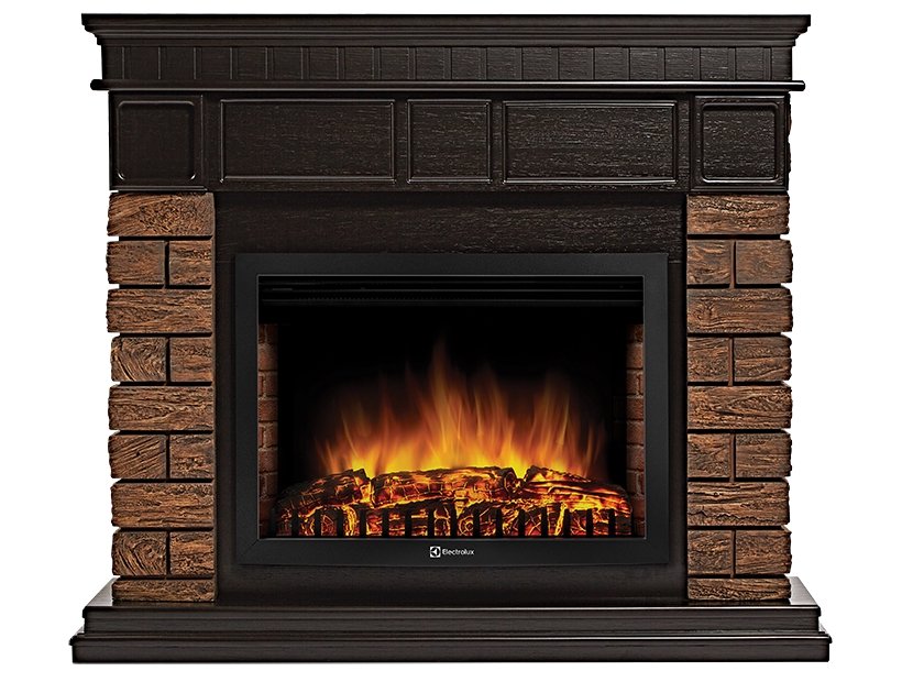 Каминокомплект Firelight Bricks 25 с очагом Electrolux EFP/P-2520LS камень темный/шпон венге