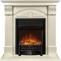 Каминокомплект Royal Flame Dublin RUSTIC (Разборный) с очагом Fobos FX M Black RC слоновая кость