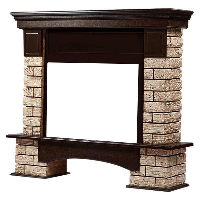 Портал Firelight Forte Wood 25 камень коричневый/шпон темный дуб