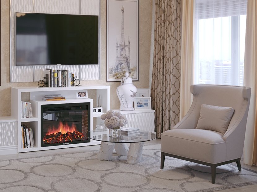 Каминокомплект Firelight Multimedia 30 с очагом Electrolux EFP/P-3020LS белый