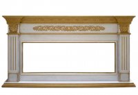 Портал Interflame Елизавета белый с золотой патиной под очаг FreeSpace 60 LED FX QZ