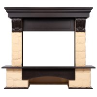 Портал Firelight Forte 25S камень бежевый/шпон темный дуб