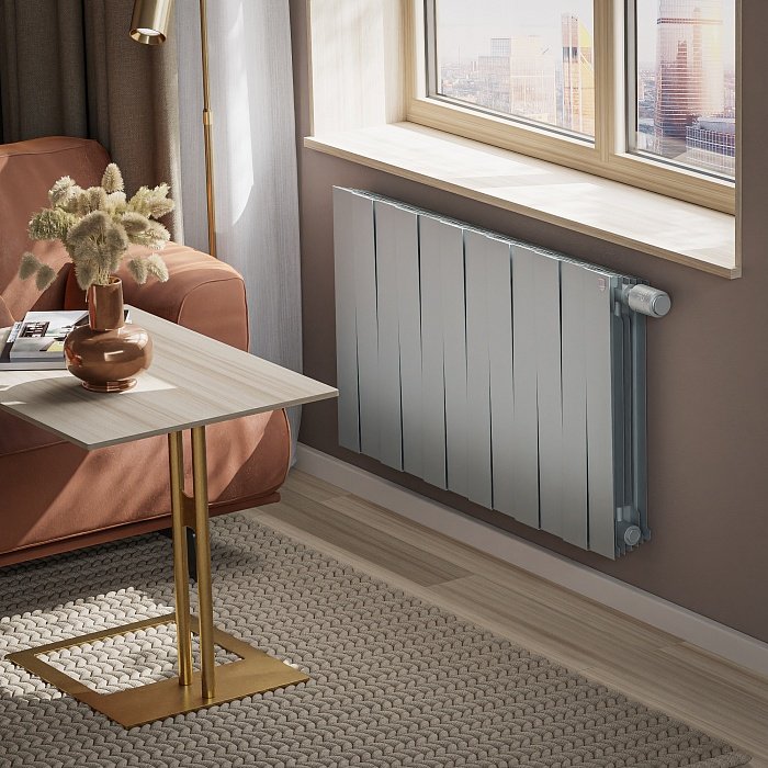 Биметаллический радиатор отопления Royal Thermo PianoForte 500 VDR80 12 секций Silver Satin