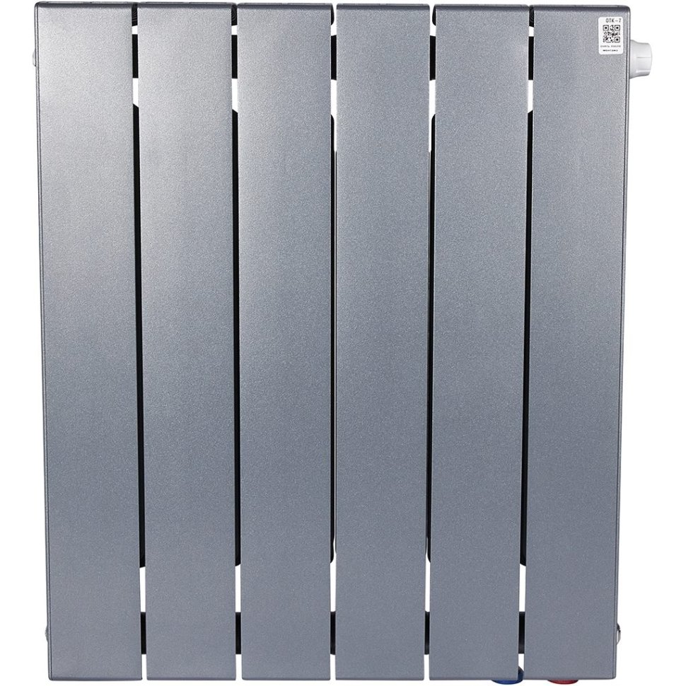 Биметаллический радиатор отопления Rifar Supremo Ventil SVR 500 нижнее правое подключение 6 секций титан