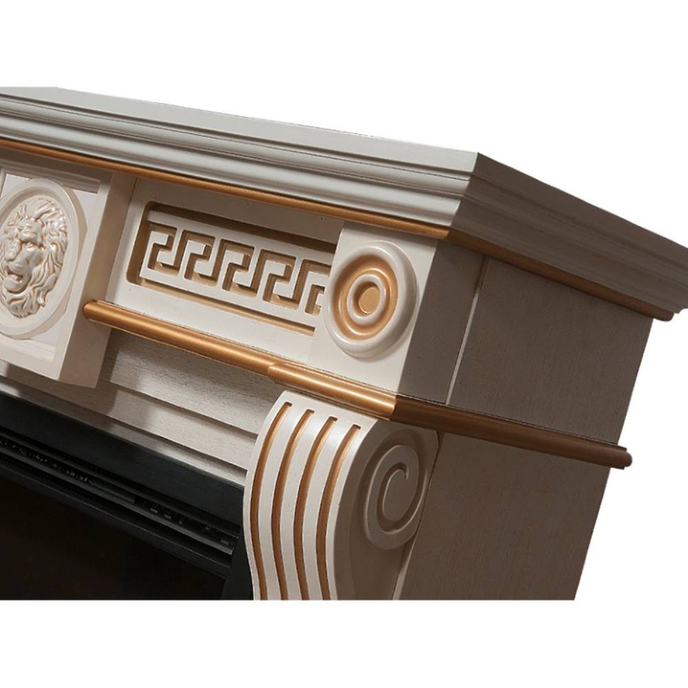 Каминокомплект Firelight Vittoriano 30 с очагом Electrolux EFP/P-3020LS беленый дуб с золотой патиной