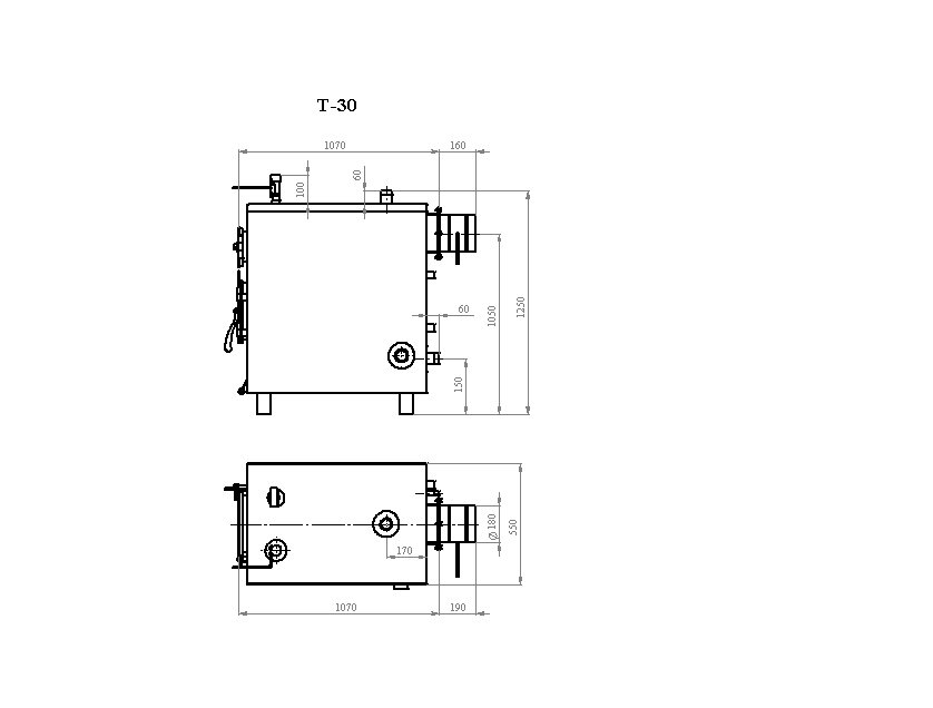 Напольный твердотопливный котел Траян Т-30-1КТ