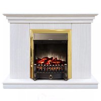 Каминокомплект Хорошие Камины Марс с очагом RealFlame Fobos Lux BR S белое дерево