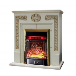 Каминокомплект Interflame Спенсер с очагом Majestic FX M Brass бежевый с золотой патиной