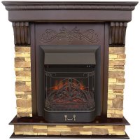 Каминокомплект Interflame Брайт темный дуб с очагом Majestic FX M Black